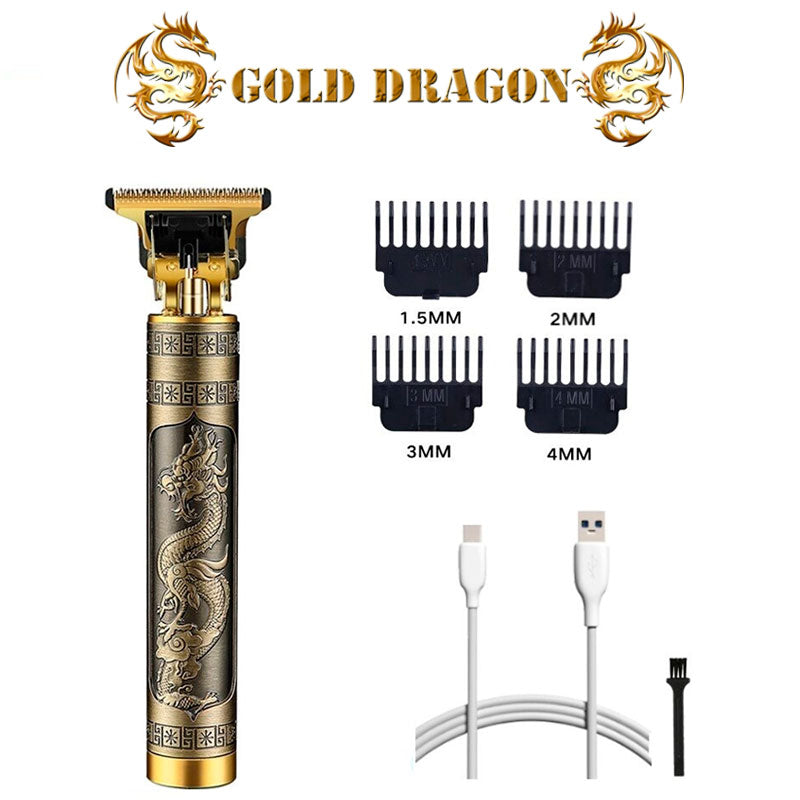 Maquininha para cortar Cabelo, Barba e Pelos - Gold Dragon