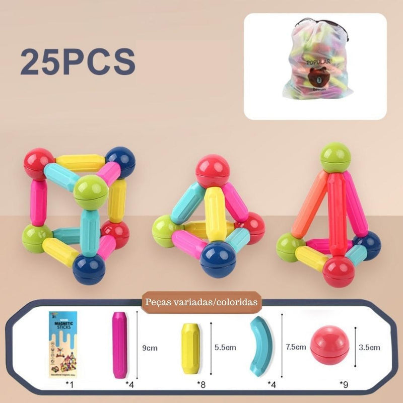 Blocos de Construção Magnéticos para Crianças - ConstruKids