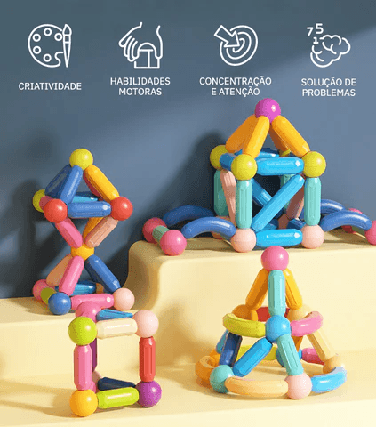 Blocos de Construção Magnéticos para Crianças - ConstruKids